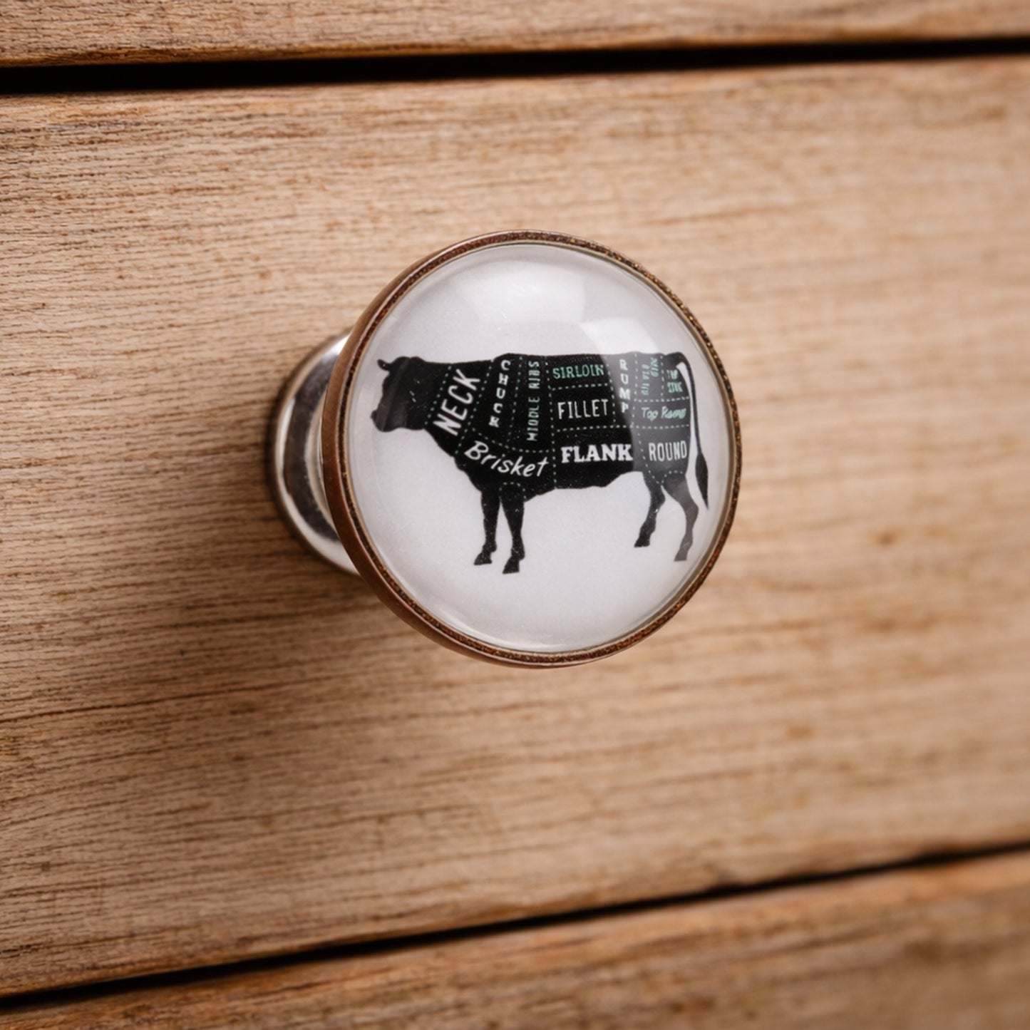 Set of 2 Cow Cut Drawer Pull | Upcycle Furniture | Farmyard | Homeware