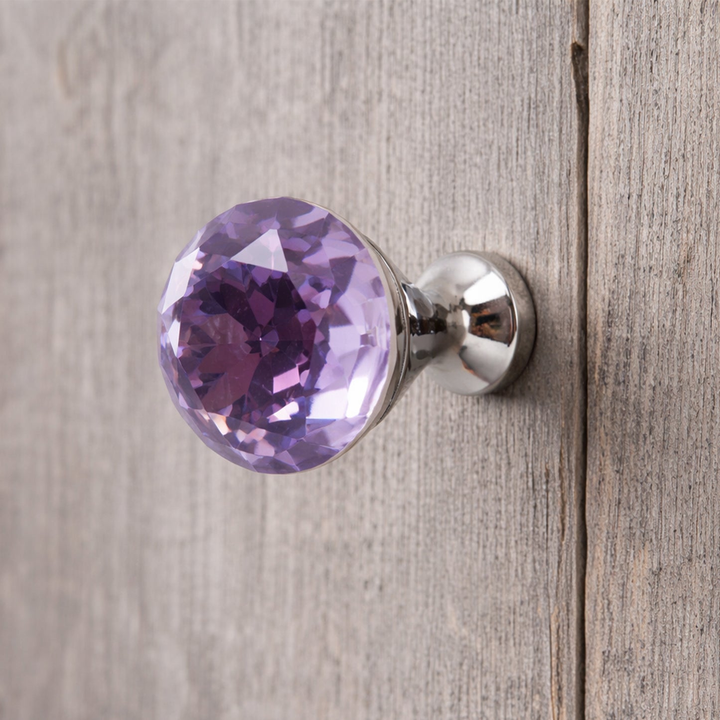 Amethyst Crystal Glass Drawer Pulls • Kitchen Cabinet Handles (Set of 2)