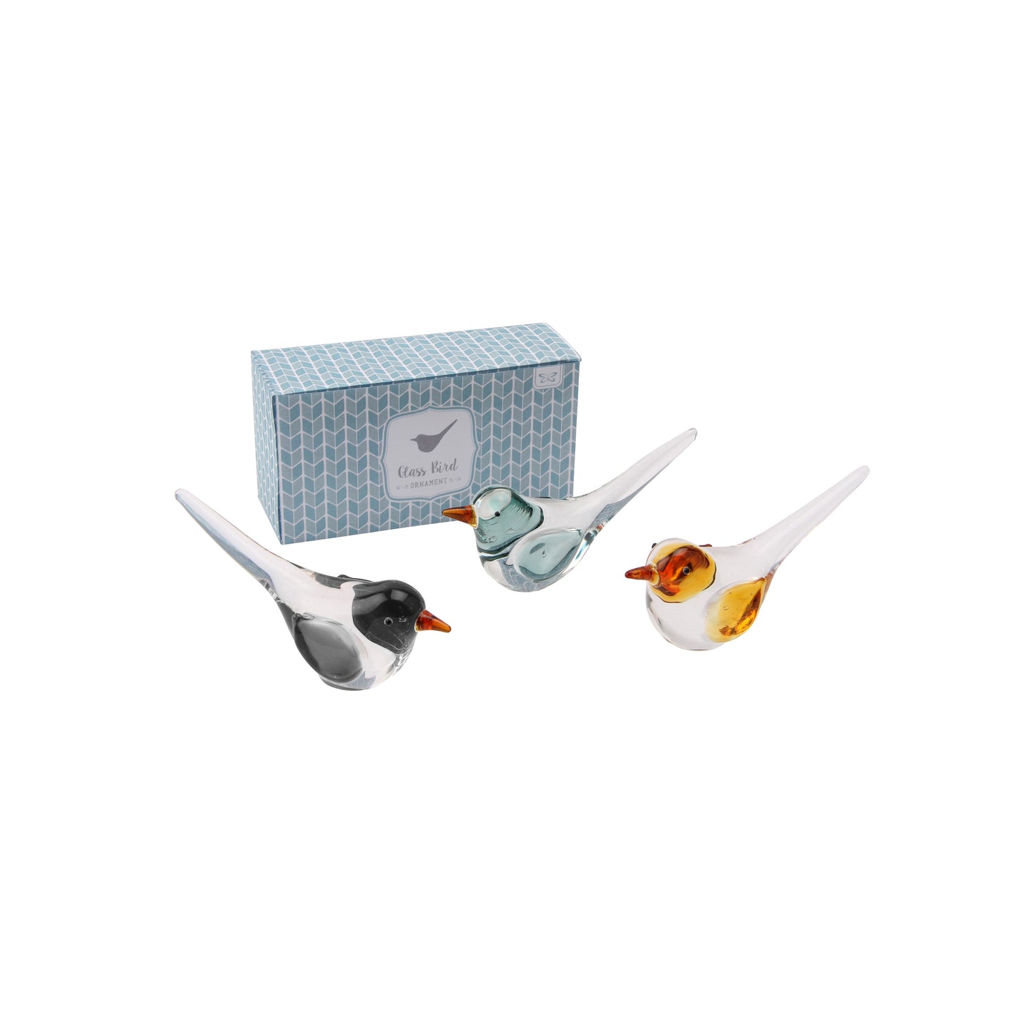Set Of 3 | Glass Birds β’ Assorted Colours β’ Gift Box β’ Decoration β’ Ornament β’ Collectable β’ Gift For Home