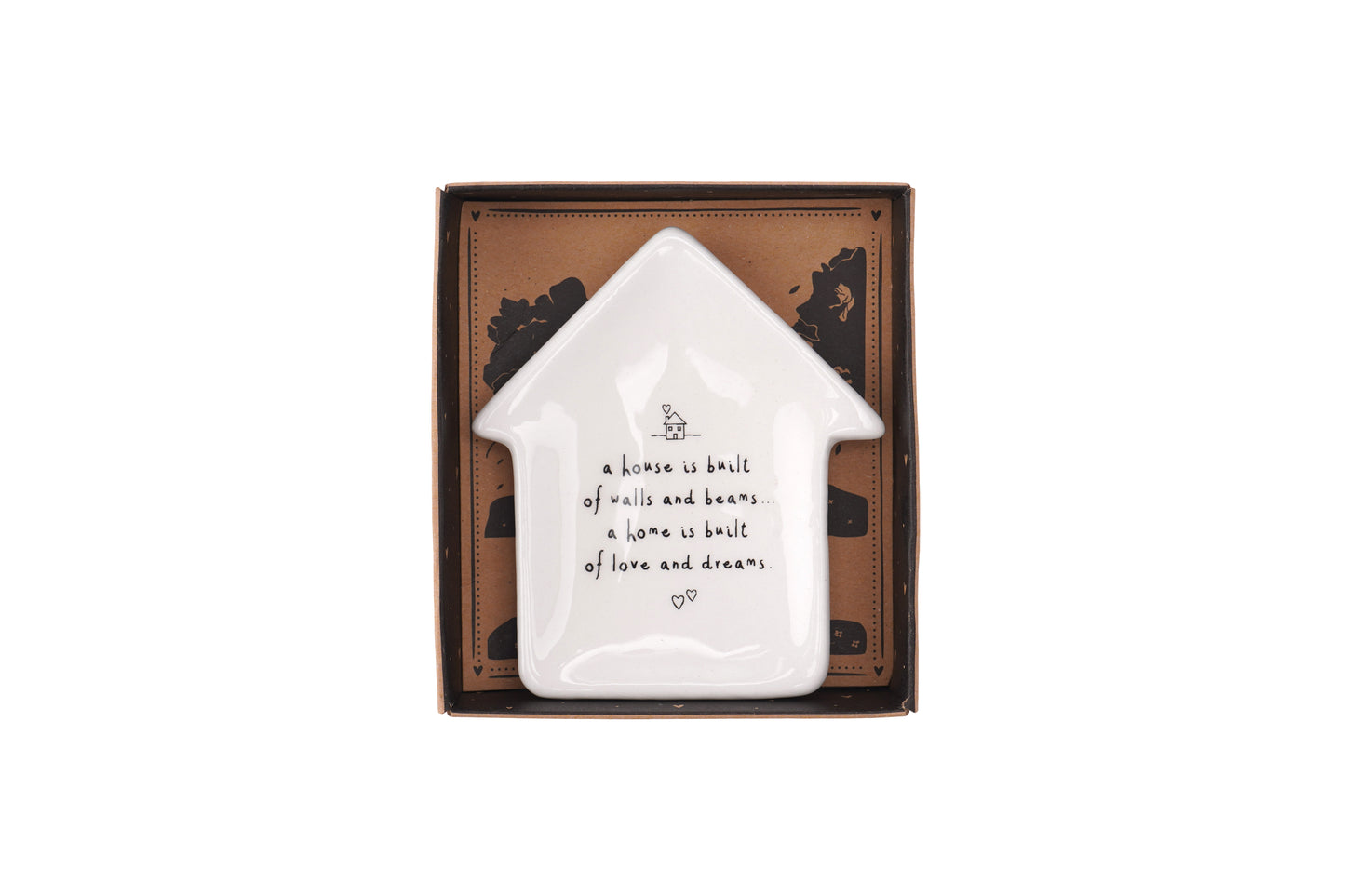House Ceramic Ring Dish | A House Is Built... | Jewellery | Organiser | Gift Boxed | Send With Love