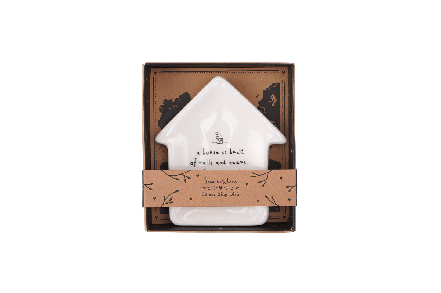 House Ceramic Ring Dish | A House Is Built... | Jewellery | Organiser | Gift Boxed | Send With Love