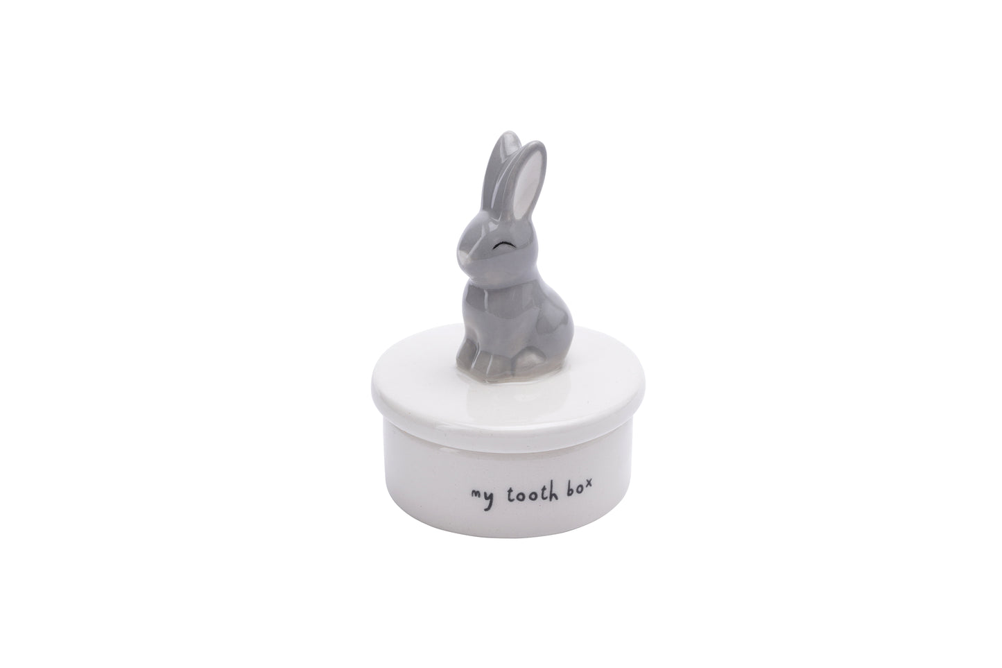Ceramic Bunny 'My Tooth Box' Keepsake Box, Tooth Fairy Trinket Pot in Gift Box