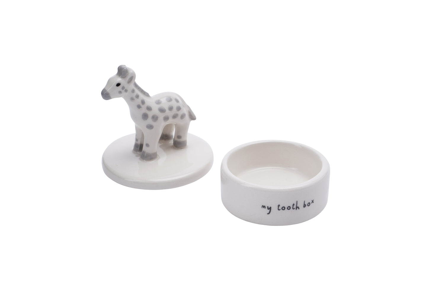 Ceramic Giraffe 'My Tooth Box' Keepsake Box, Tooth Fairy Trinket Pot in Gift Box