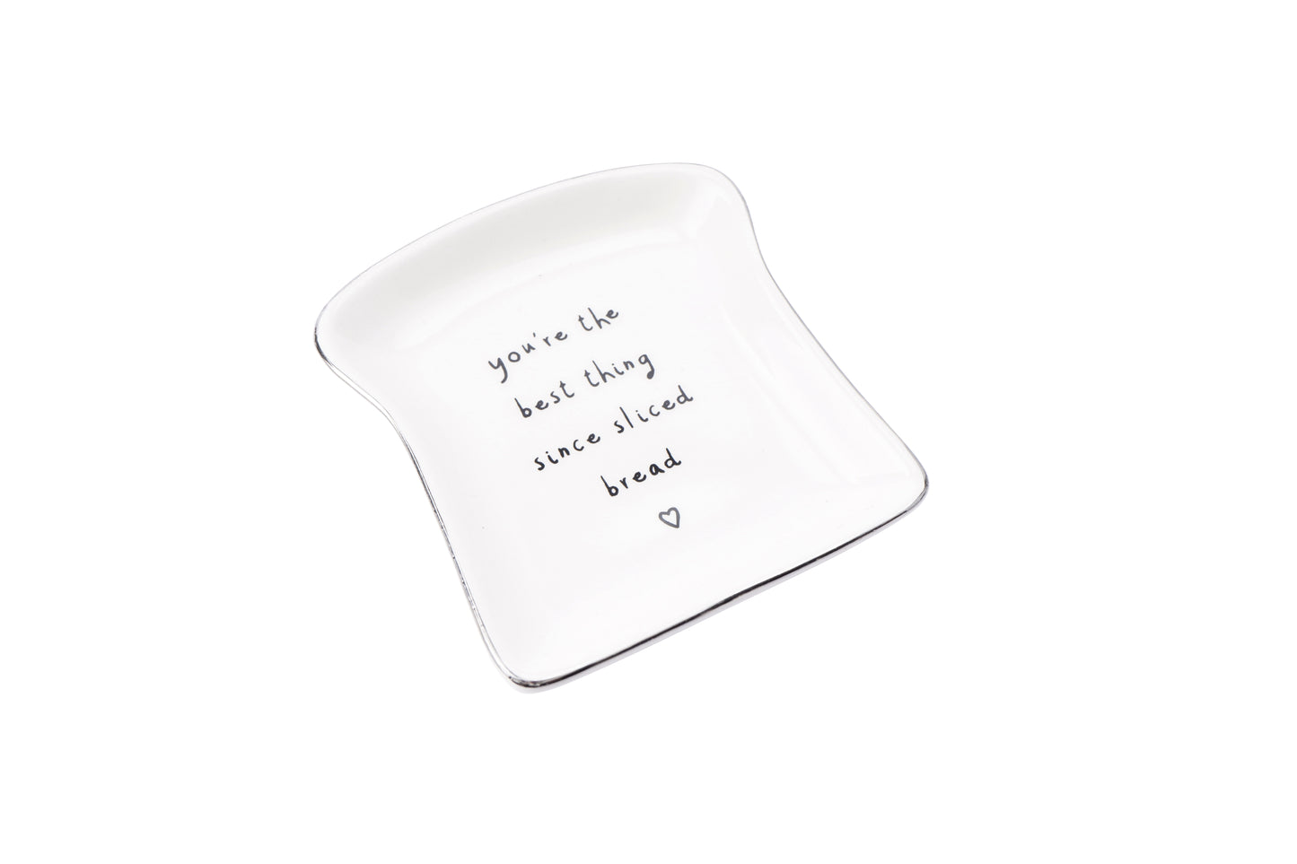 Toast Shaped Ring Dish 'You're the best thing since sliced bread' Silver Lined Trinket Jewellery Dish for your Necklaces Rings Earrings etc.