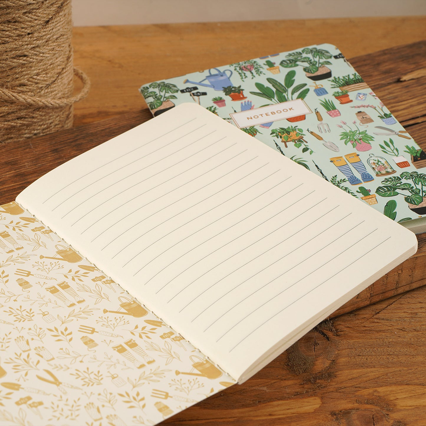 Gardening Illustration Notebook Set | A6 Lined Paper, Gift Wrap