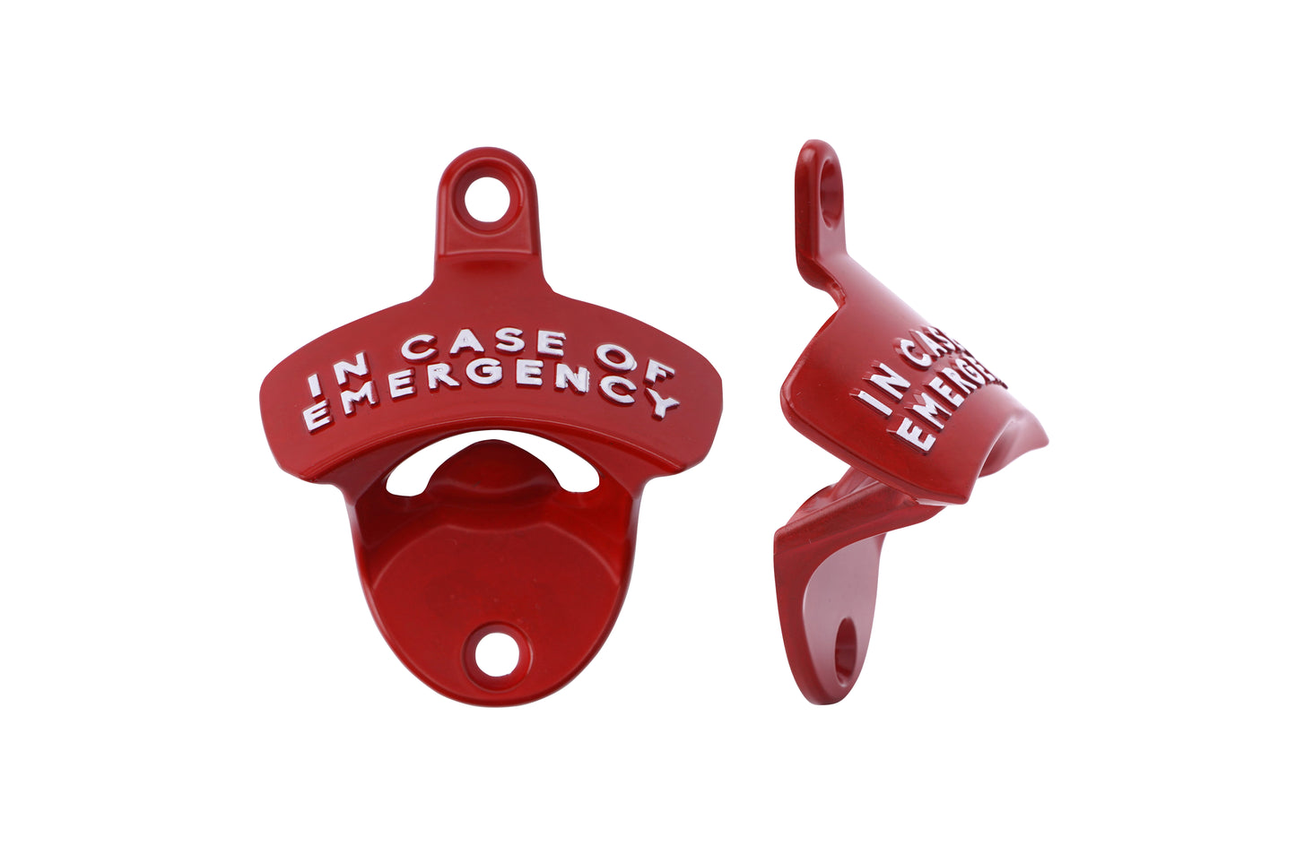 Red 'In Case of Emergency' Bottle Opener - Novelty Wall Mounted Beer Bottle Opener | Kitchen Accessory