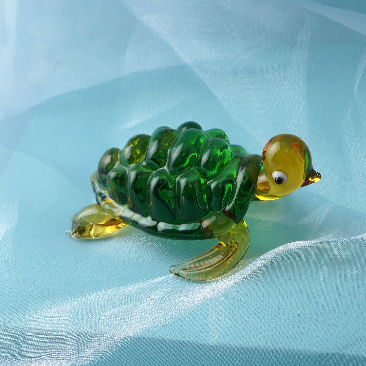 Green Glass Turtle • Gift Box • Decoration • Ornament • Collectable • Gift For Home