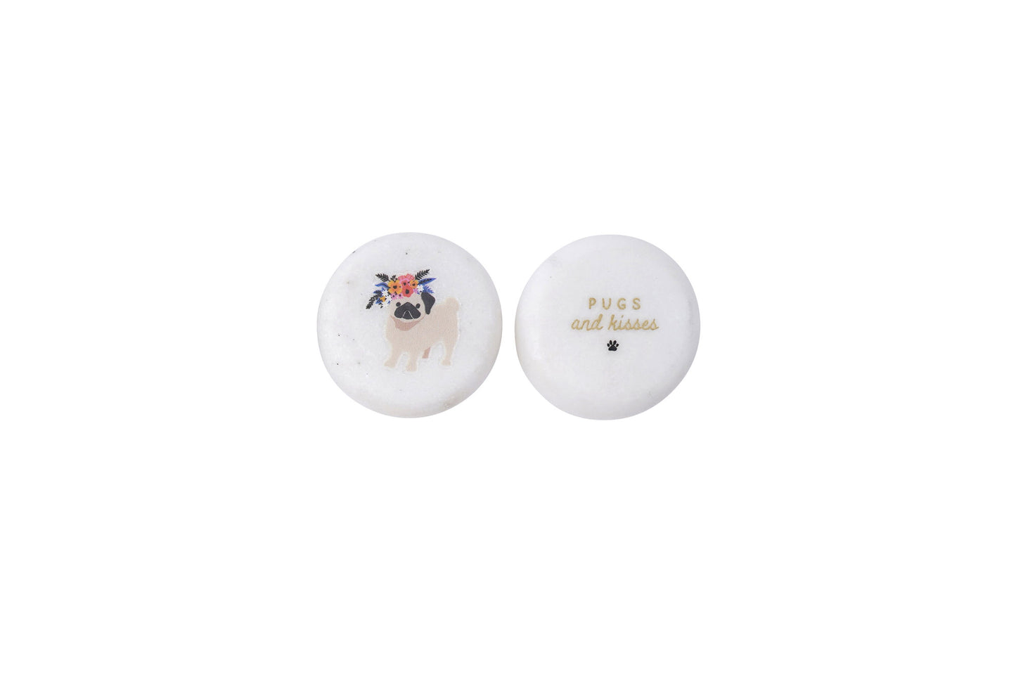 Floral Prints 'Pugs and Kisses' Pebble