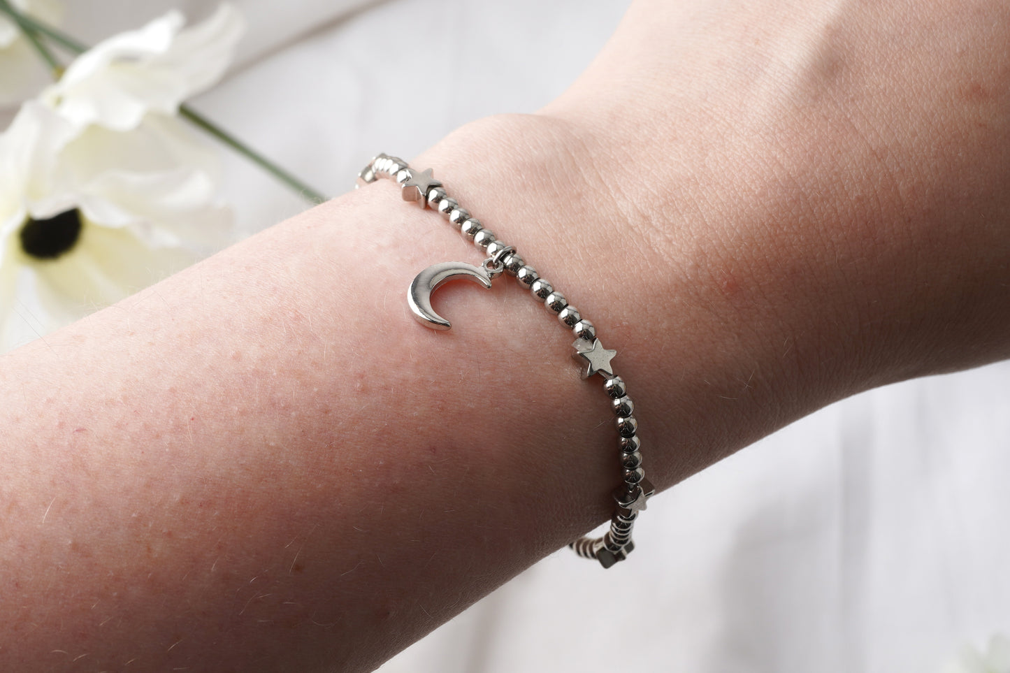 Beaded Star and Moon Bracelet With Gift Card