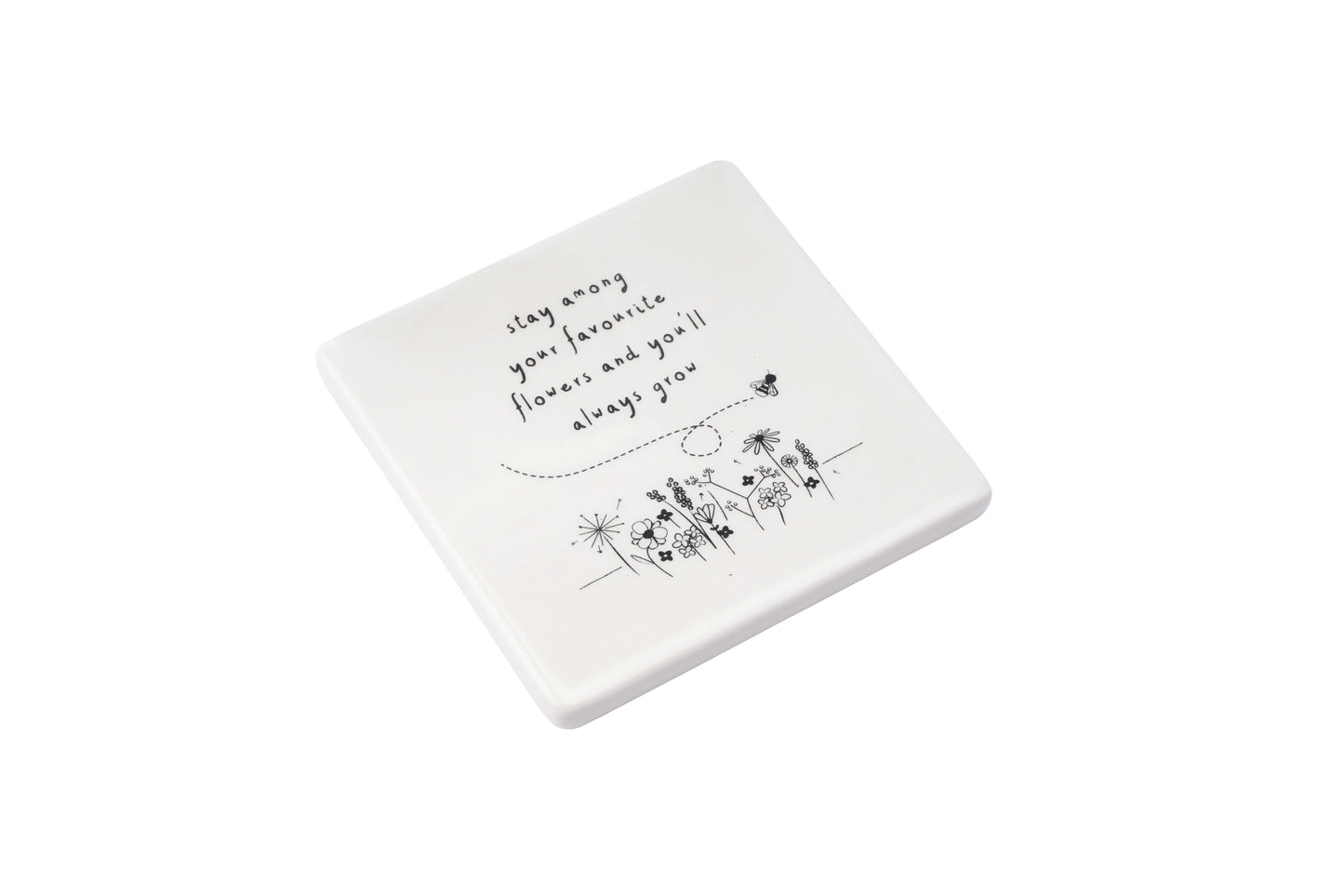 Ceramic 'Stay Among Your Favourite Flowers and You'll Always Grow' Send with Love Coaster