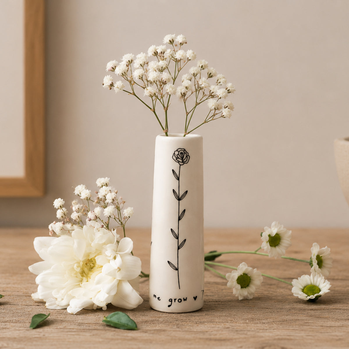 Floral Ceramic Bud Vase โข Thank You Gift Box