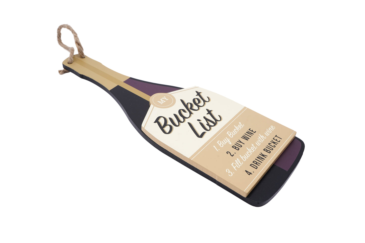 My Bucket List Wine Bottle Door Hanging Sign | Home Accessory | Gift For Home