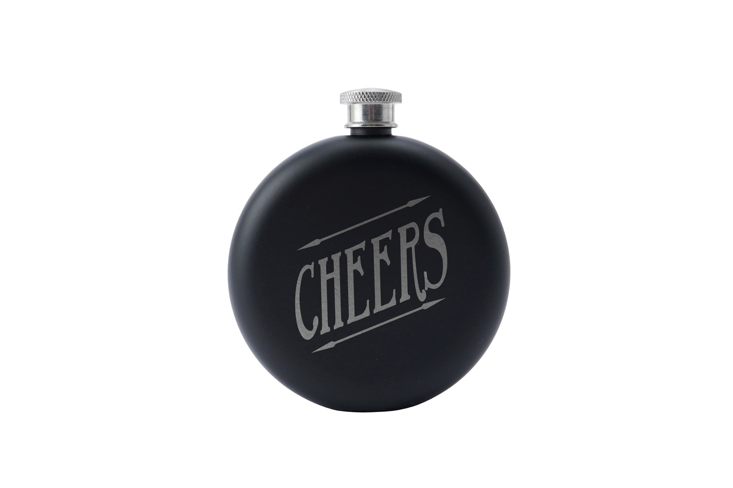 Dapper Chap 'Cheers' Black 6oz Hip Flask