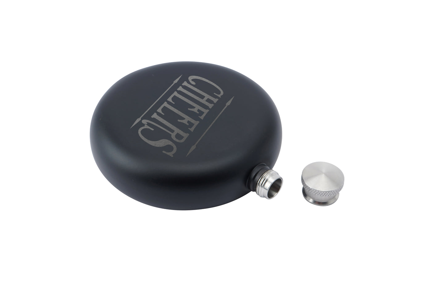 Dapper Chap 'Cheers' Black 6oz Hip Flask
