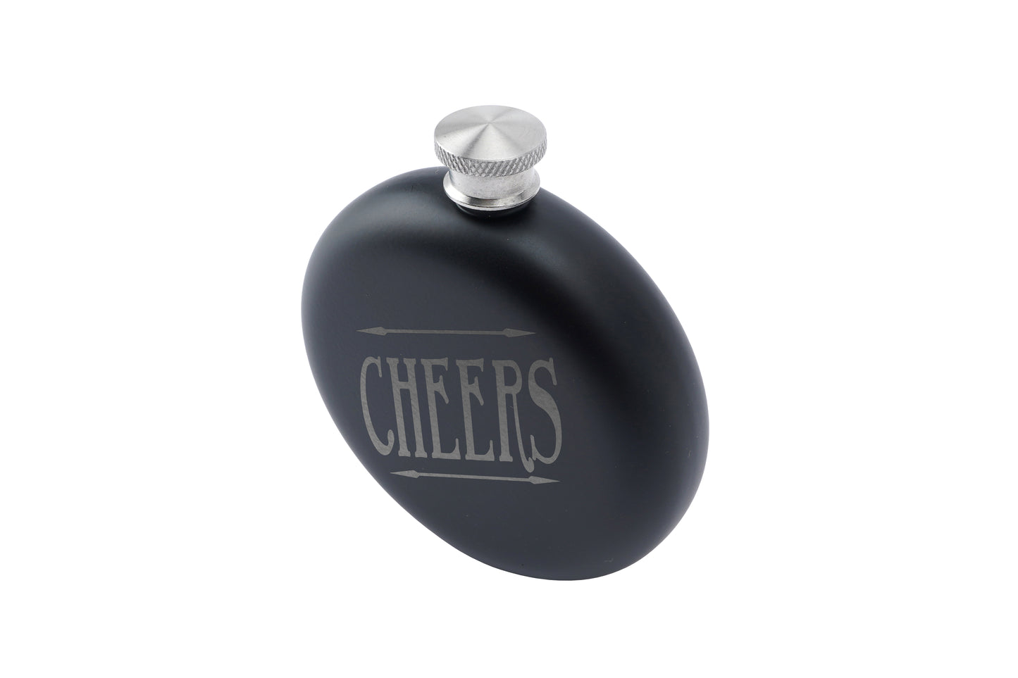 Dapper Chap 'Cheers' Black 6oz Hip Flask
