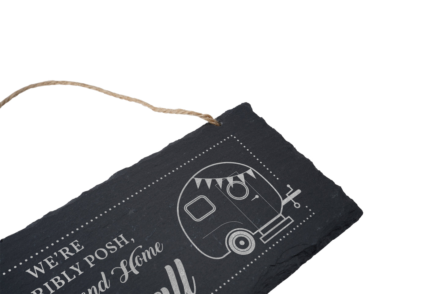 We're Terribly Posh, Our Second Home Is In Cornwall - Illustrated Slate Sign