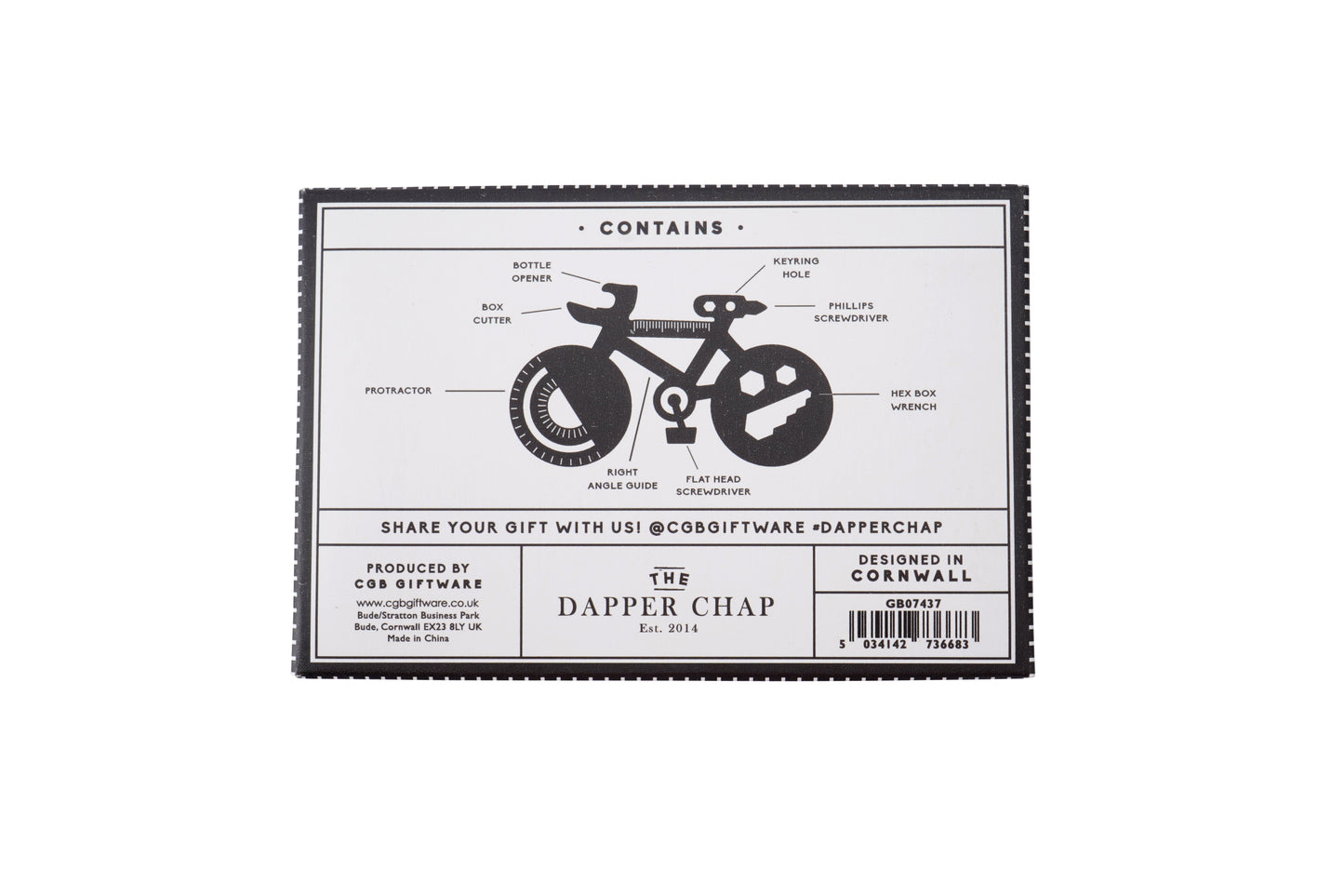 Dapper Chap Bicycle Shaped Multi Tool In Gift Box