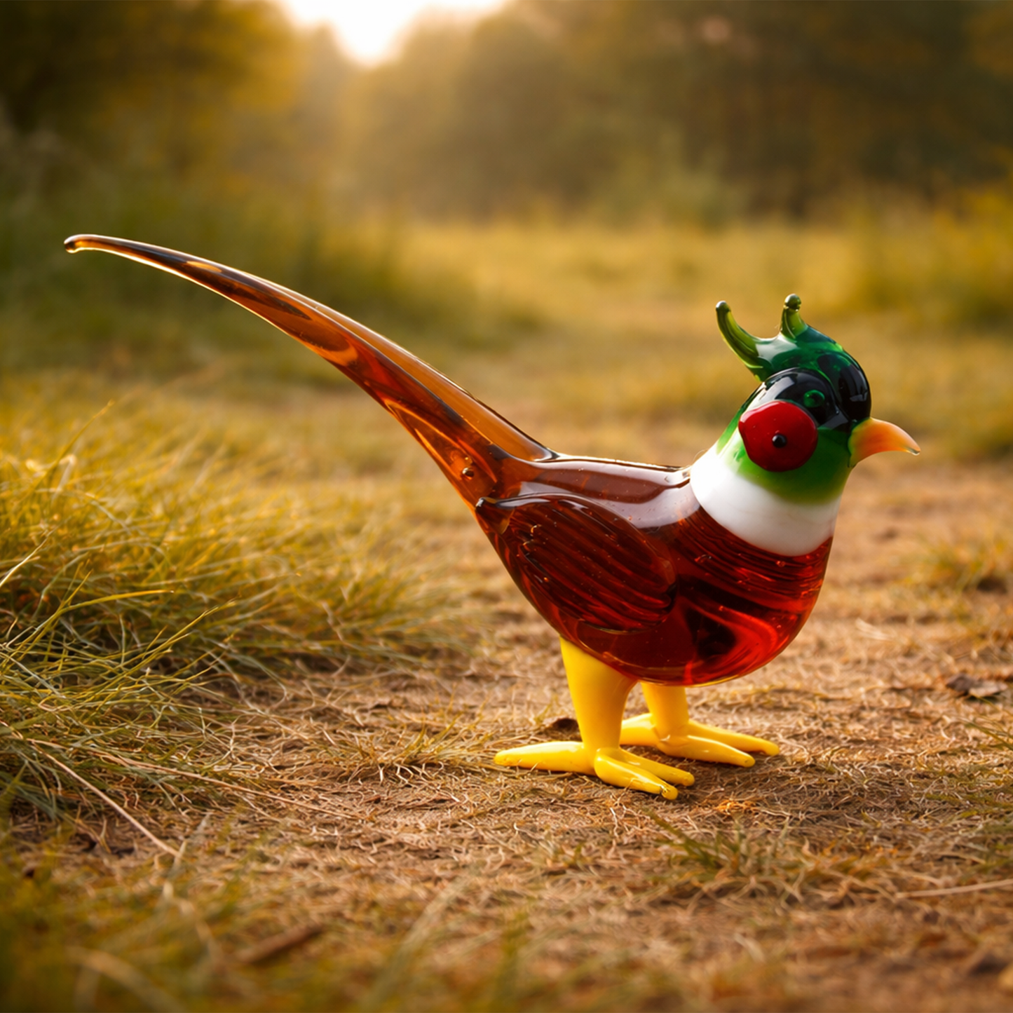 Artisan Glass Pheasant In Gift Box • Decoration • Ornament • Collectable • Home Decor