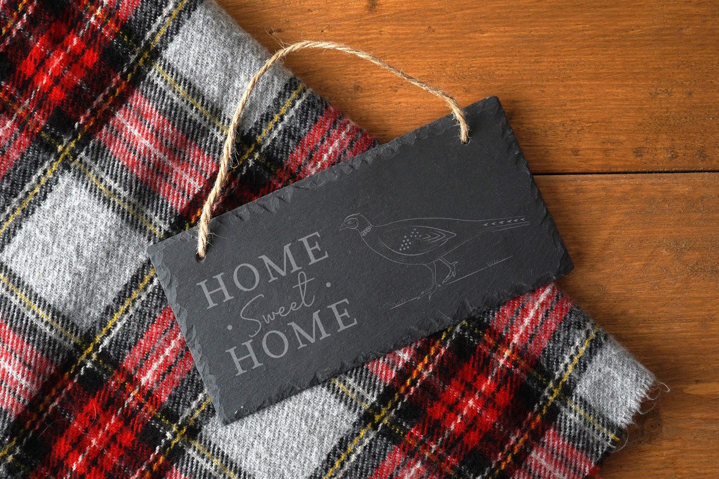 Pheasant 'Home Sweet Home' Slate Hanging Sign
