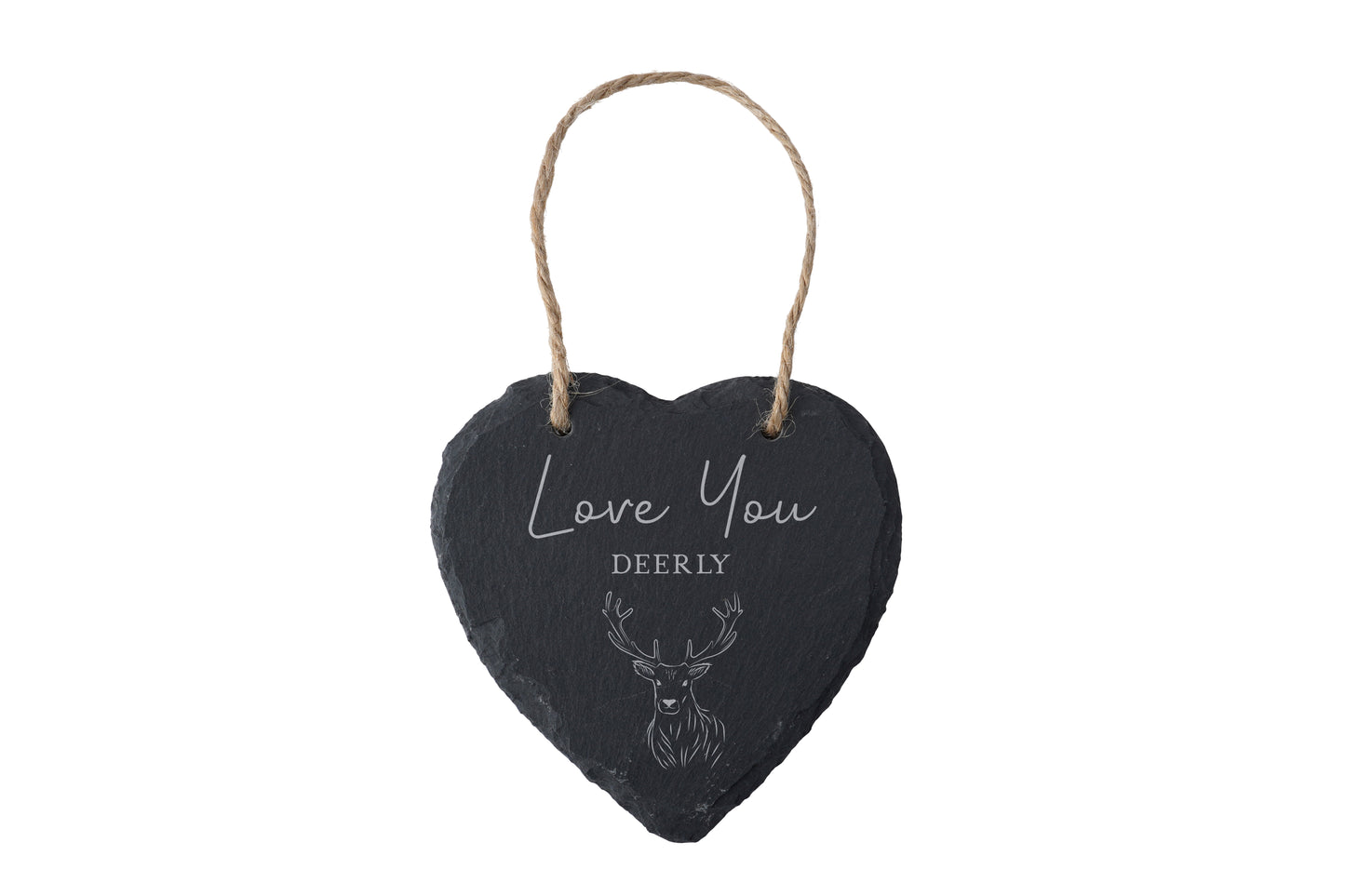 Stag 'Love You...' Slate Heart Hanger