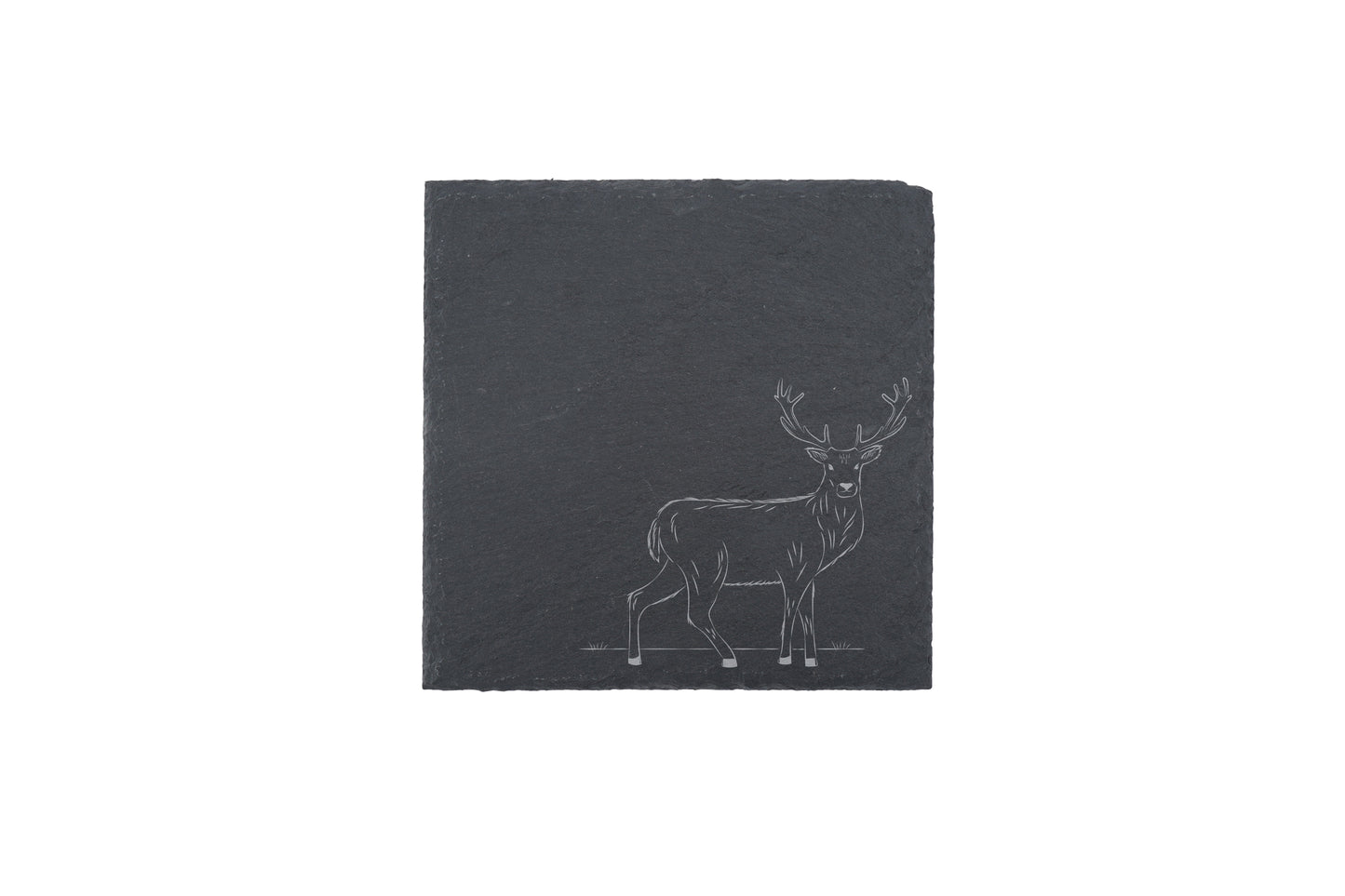 The Highlands Stag Square Slate Coaster