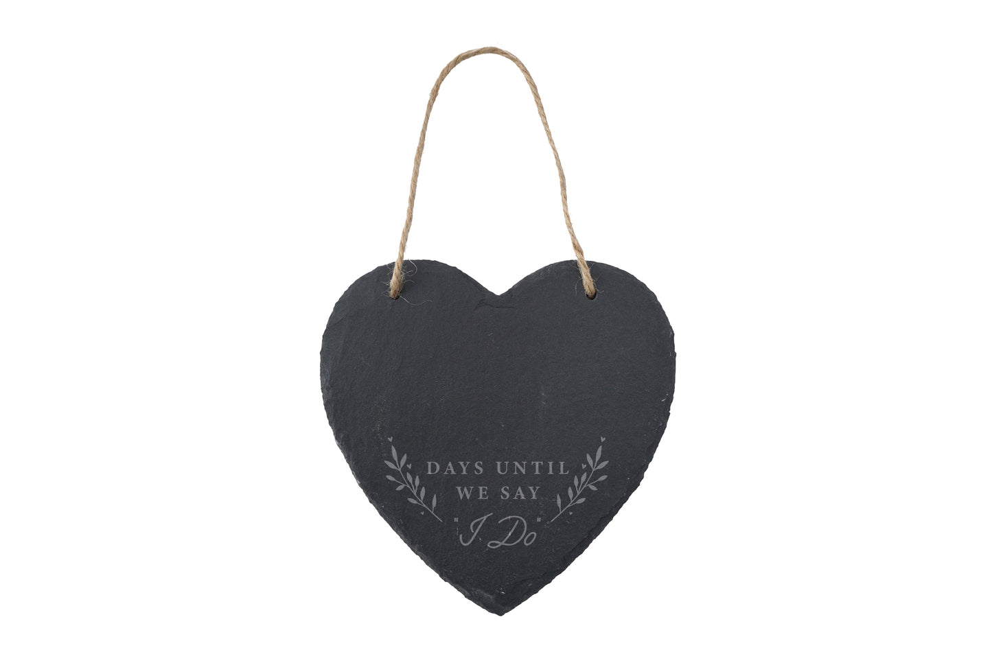 Wedding Countdown Large Slate Heart Hanger