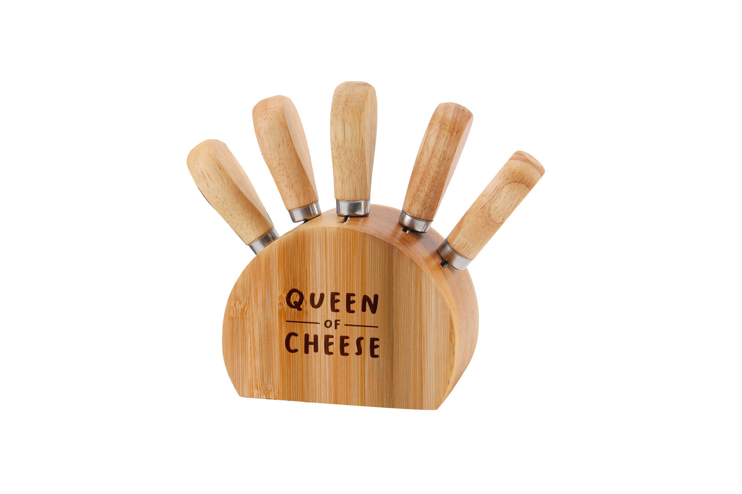 Loft 'Queen Of Cheese' Wooden Cheese Knife Block