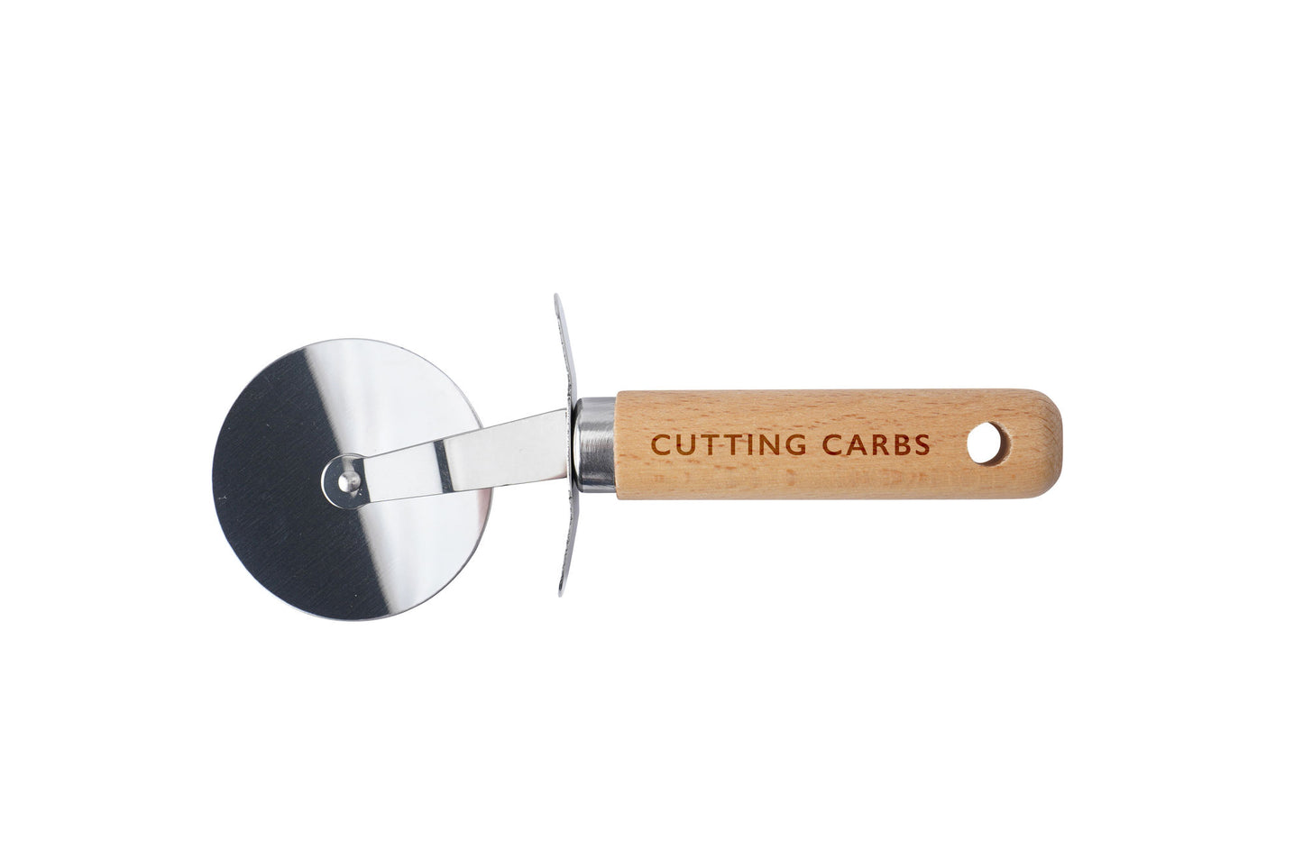 Wooden Handle Pizza Cutter - 'Cutting Carbs' | Gift Boxed | Dinner Party | Pizza Night
