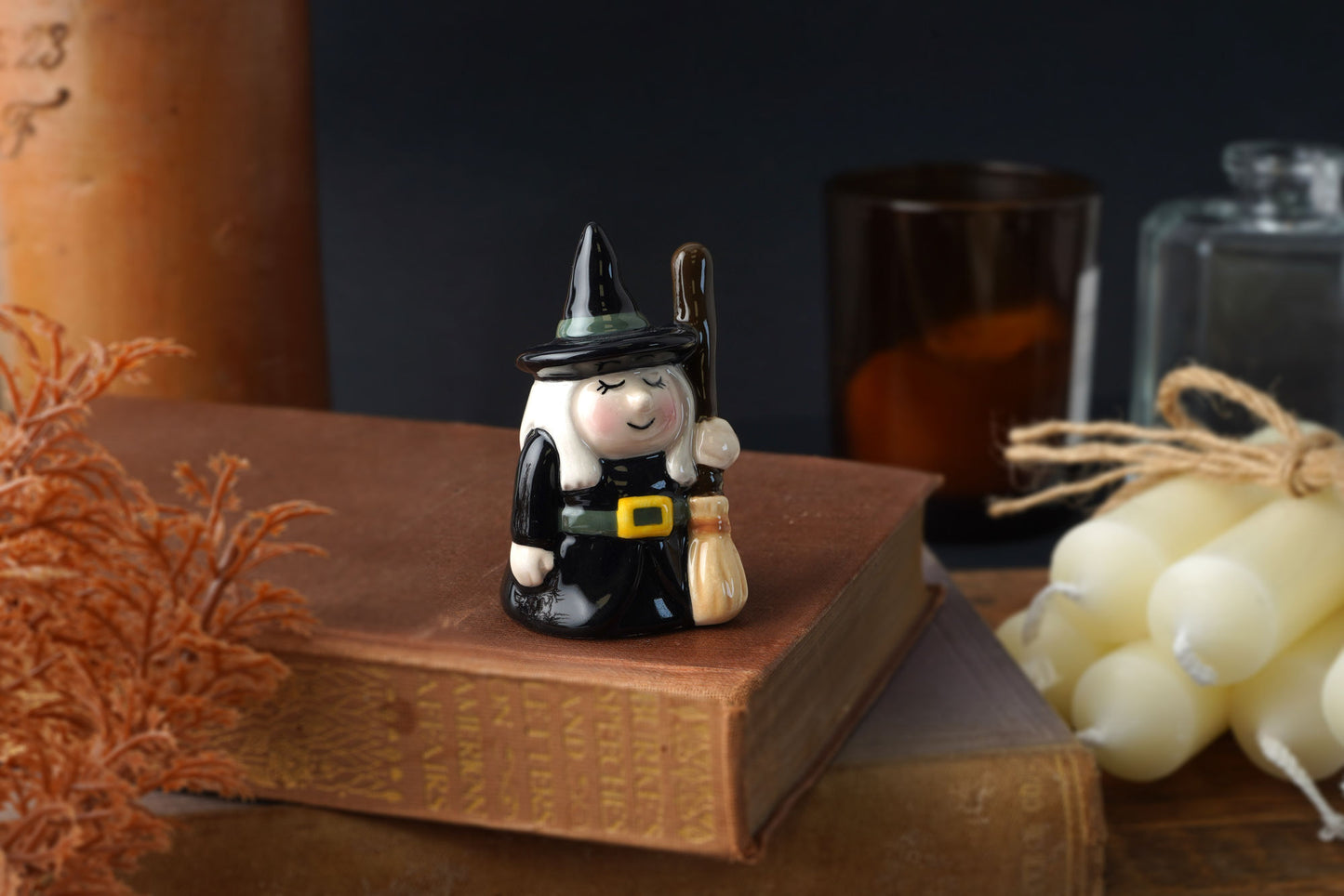 Enchanted Emporium Ceramic Witch Charm | Halloween | Halloween Charm | Gift Box