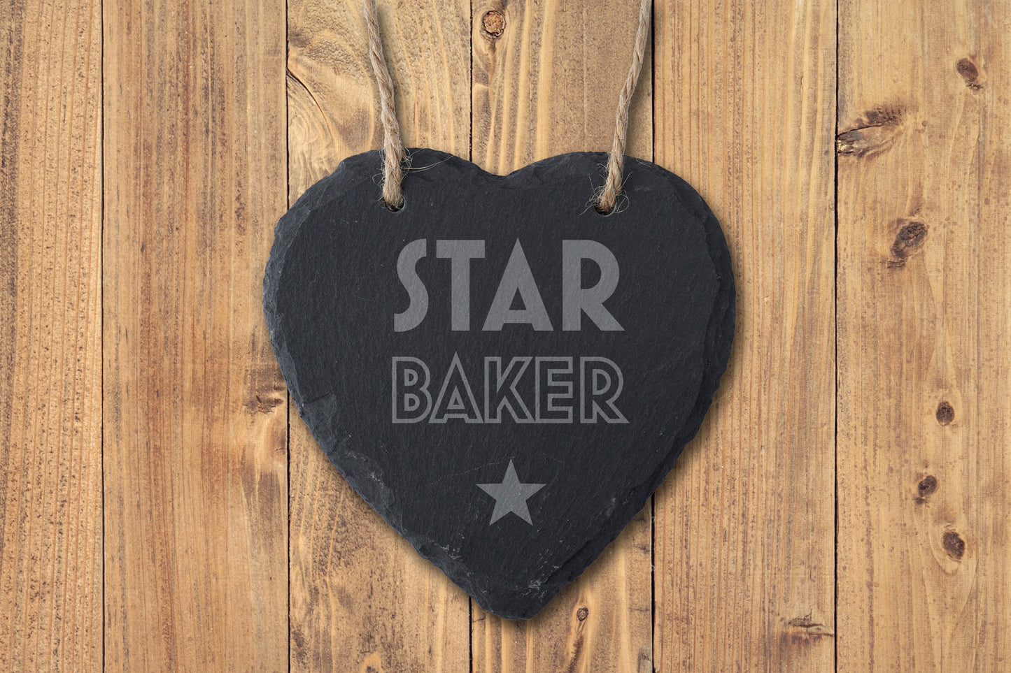 'Star Baker' Slate Heart Hanger