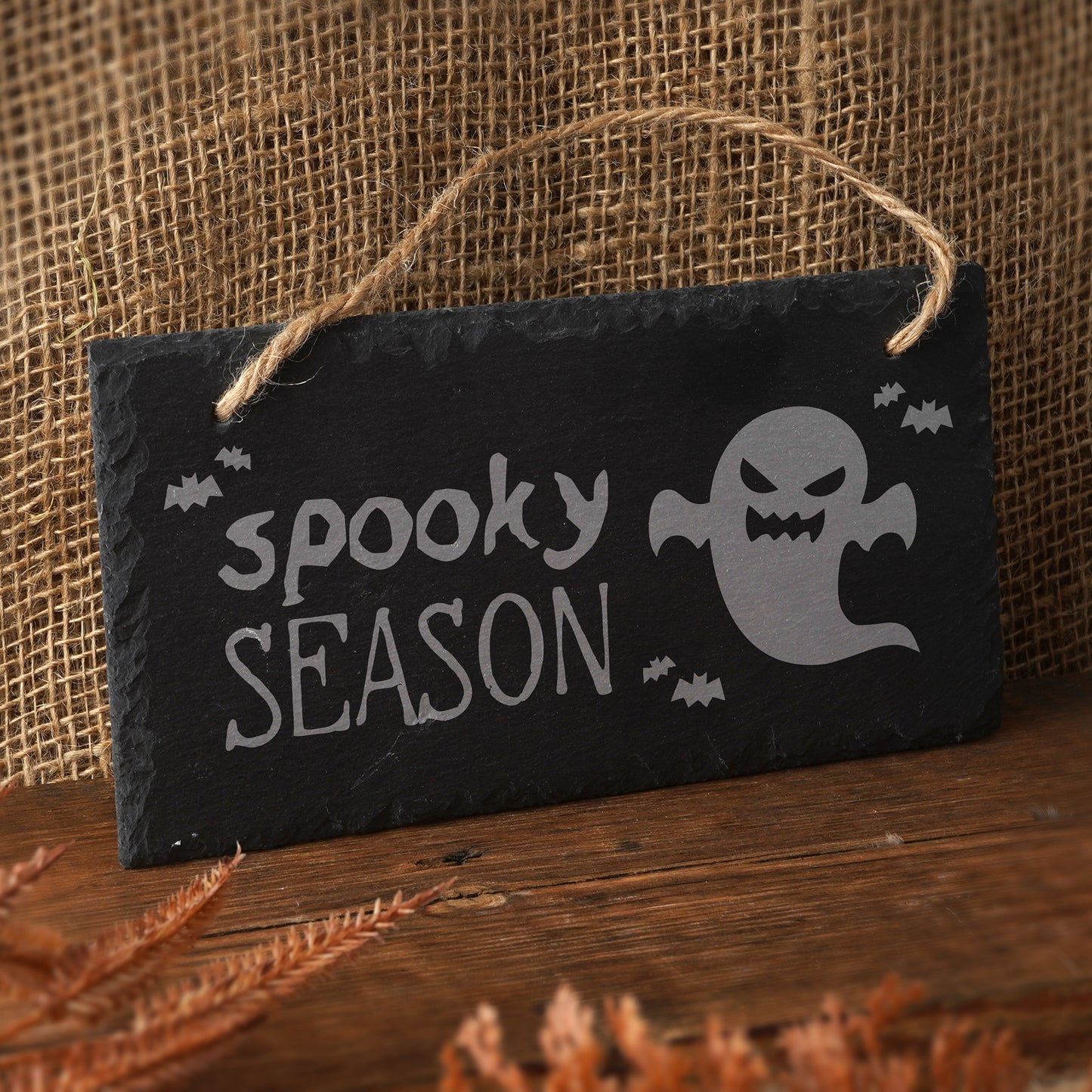 'Spooky Season' Hanging Slate Sign