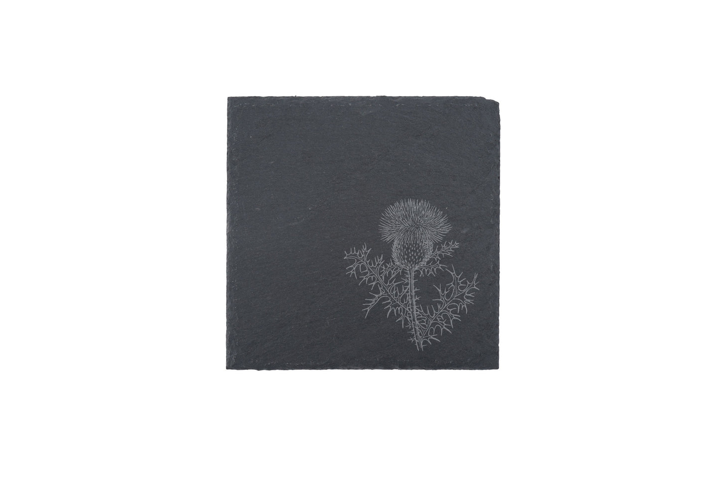 The Highlands Thistle Design Square Slate Coaster | Slate | Homeware | Perfect Gift