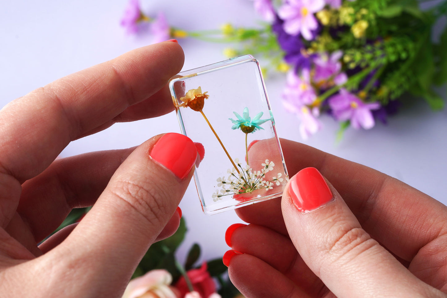 The Flower Market Yellow And Blue Flowers In Resin | Home Decor | Ornament