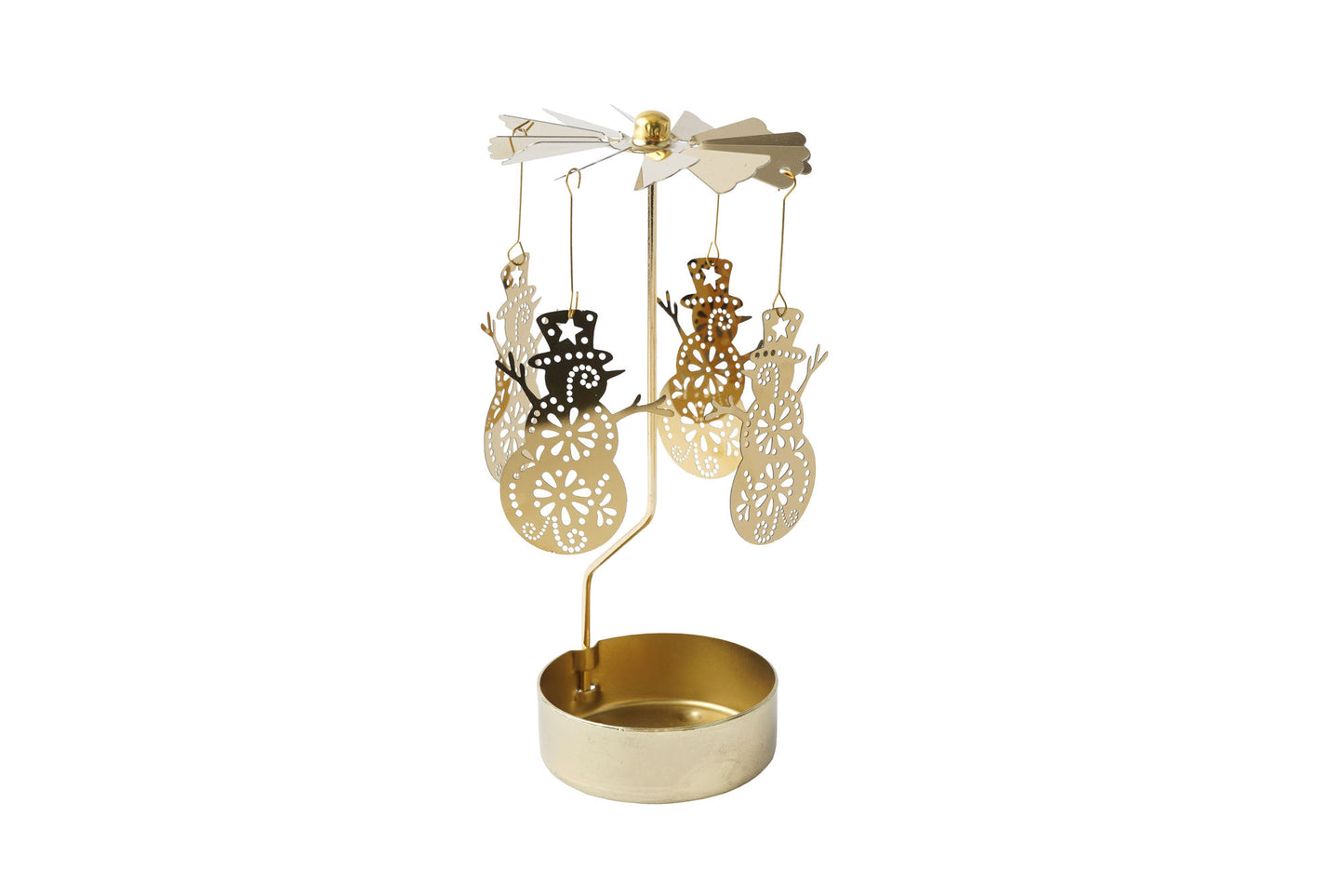 Gold Snowman Tealight Spinner