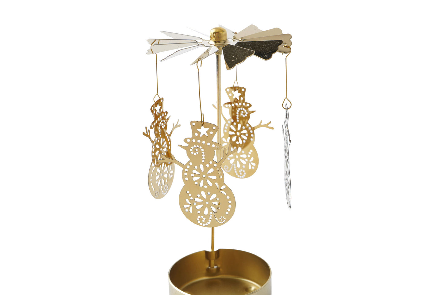 Gold Snowman Tealight Spinner
