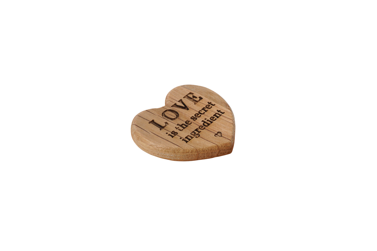 Loft 'Love Is The Secret Ingredient' Oak Heart Magnet | Perfect Gift | Fridge Magnet | Love