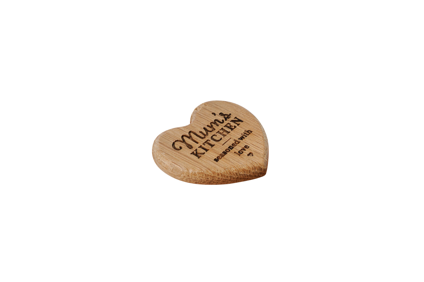 Loft 'Mum's Kitchen - Seasoned With Love' Oak Heart Magnet | Perfect Gift | Fridge Magnet | Love