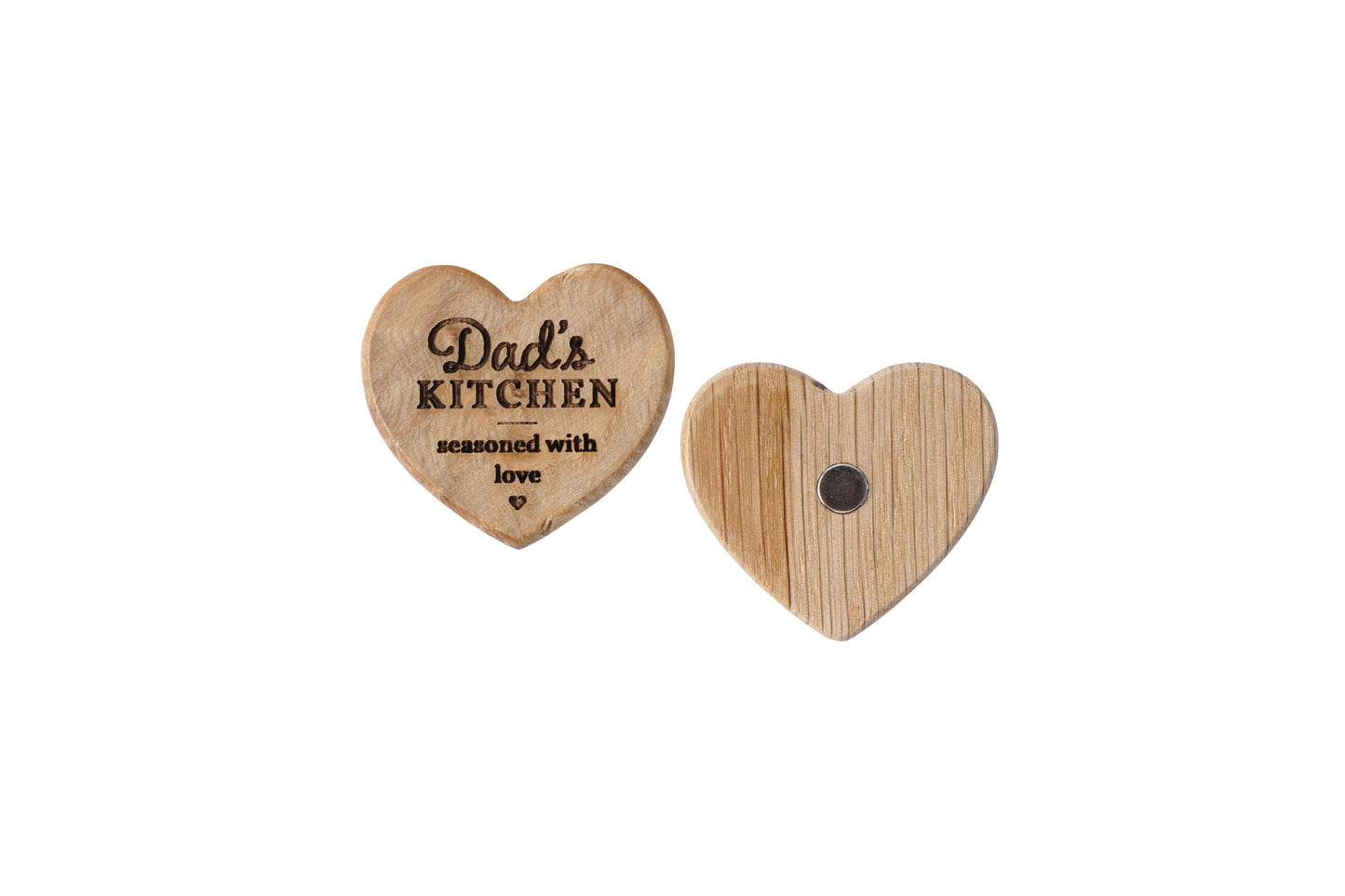 Loft 'Dad's Kitchen' Oak Heart Magnet
