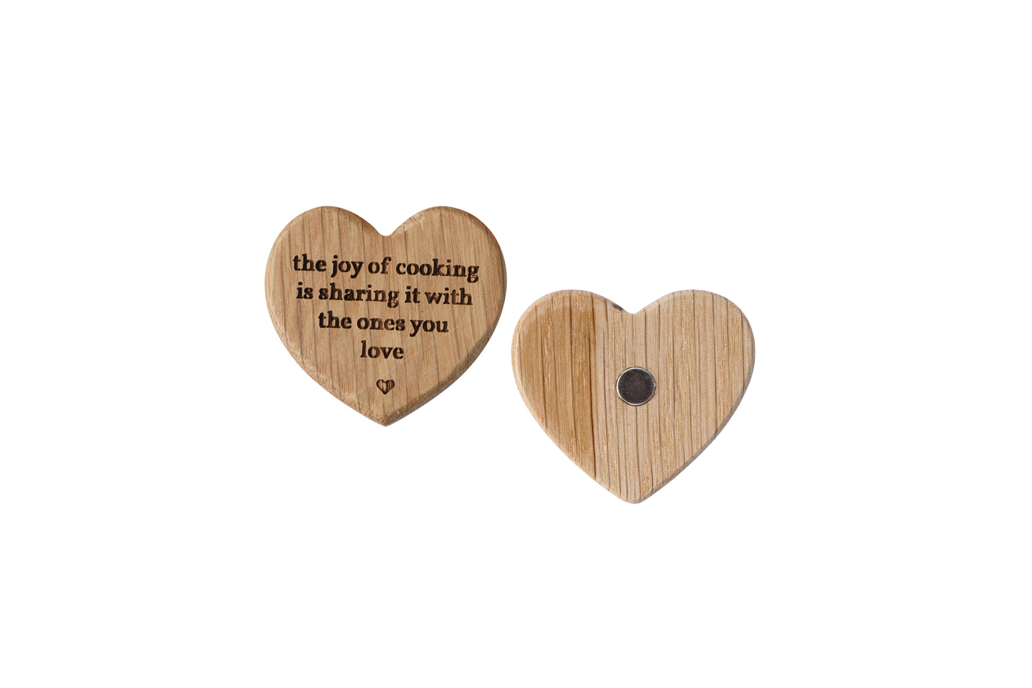 Loft 'The Joy Of Cooking Is Sharing It With The Ones You Love' Oak Heart Magnet | Perfect Gift | Fridge Magnet | Love
