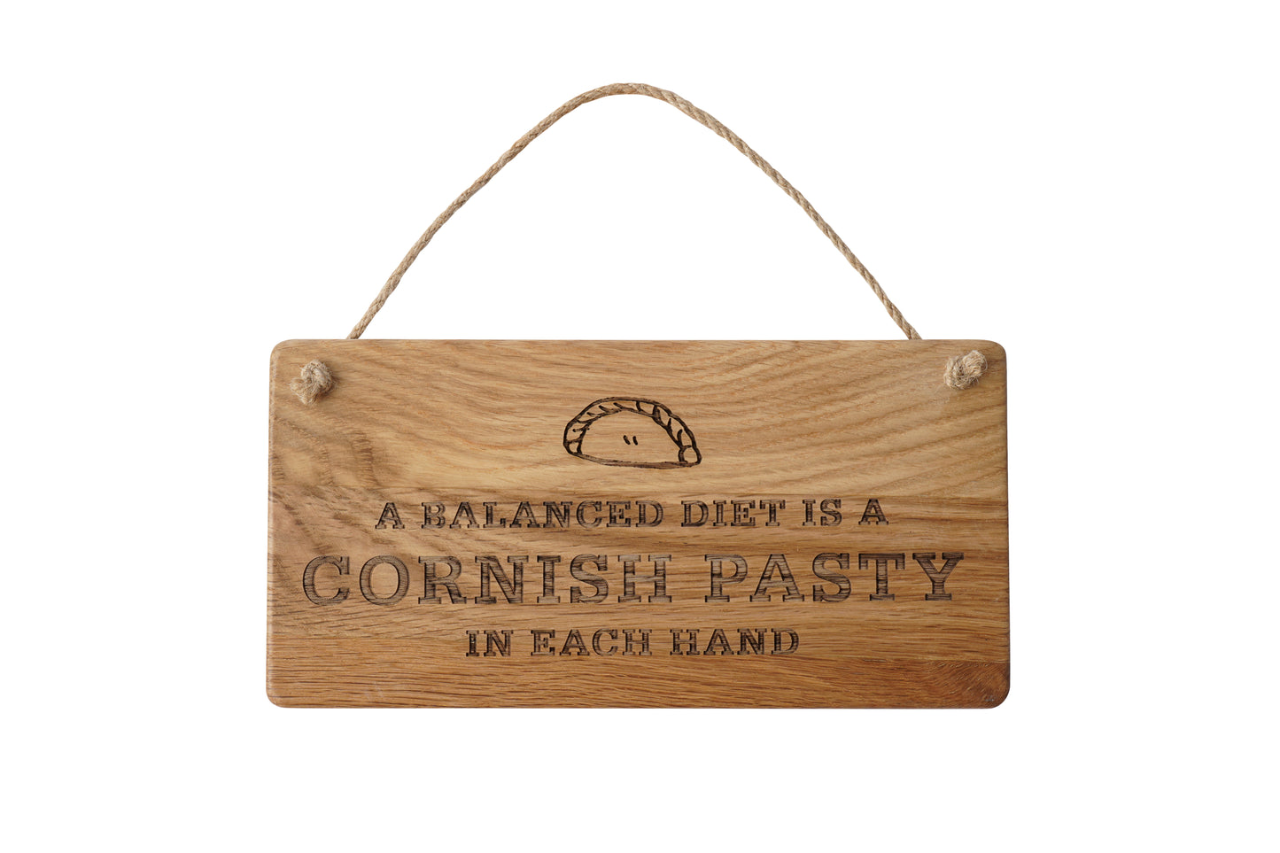 Cornish Gifts 'A Balanced Diet..' Oak Hanging Sign