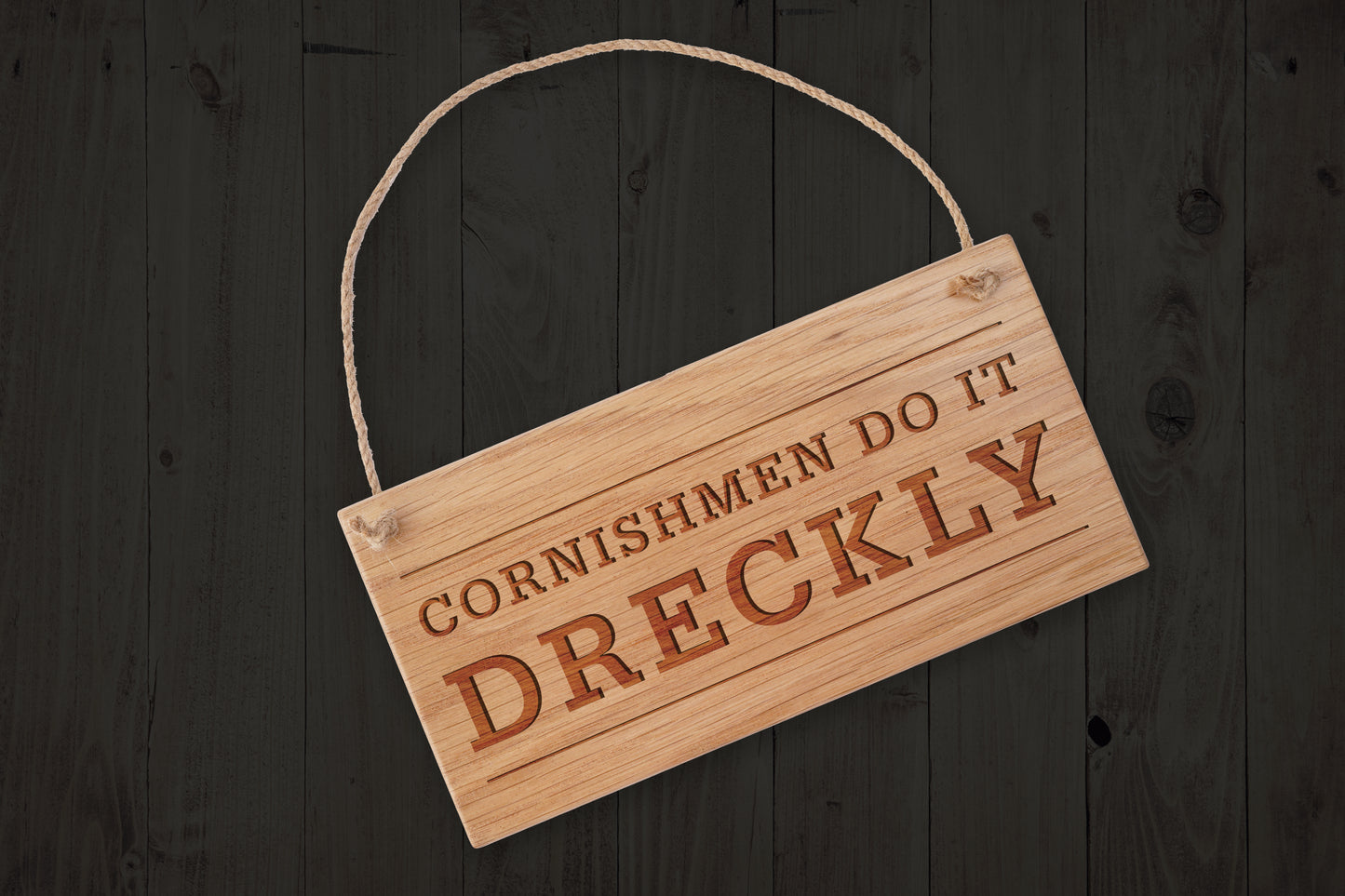 Cornish Gifts 'Do It Dreckly' Oak Hanging Sign