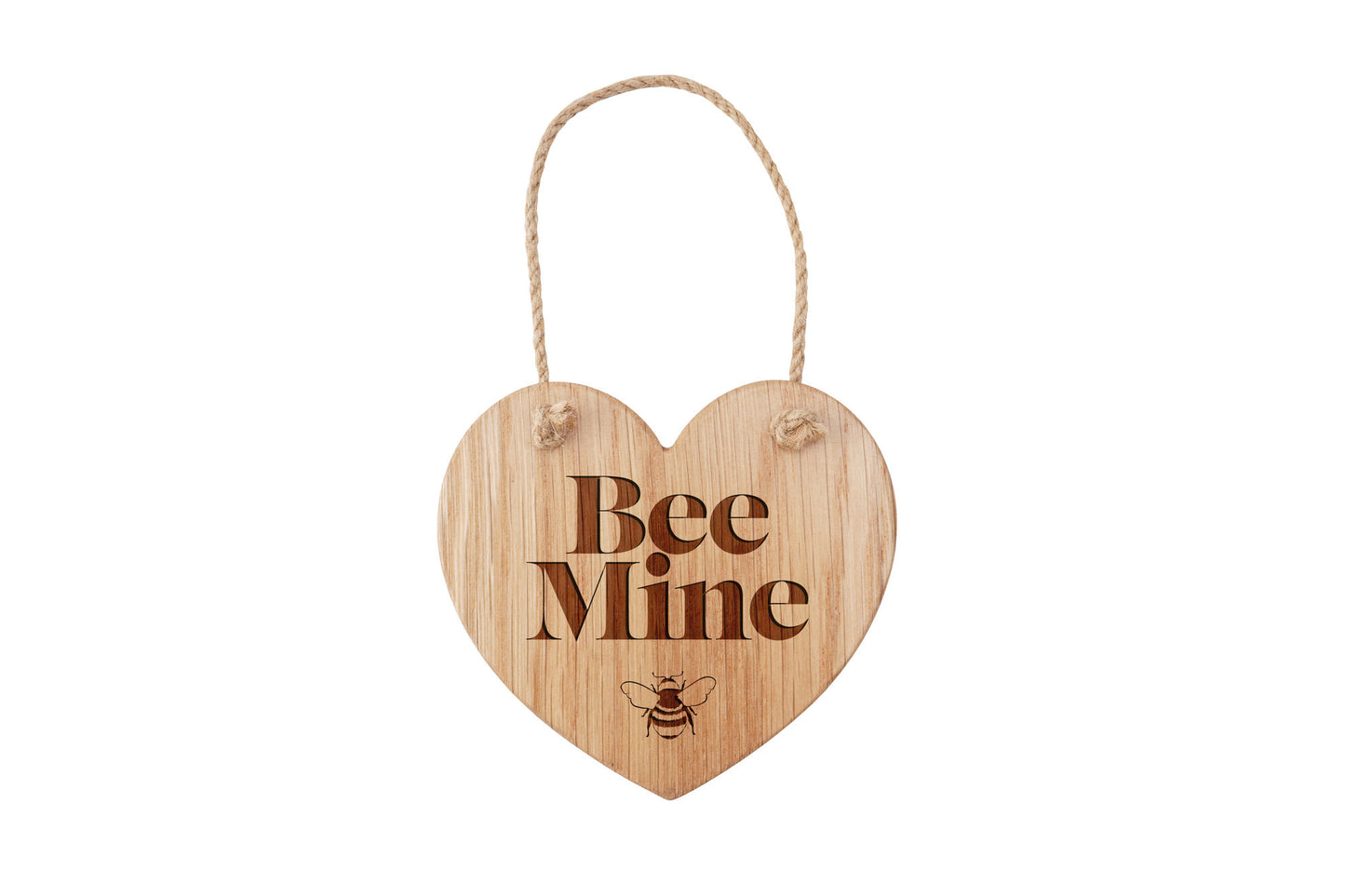 Oak Heart Hanger - 'Bee Mine' | Perfect Gift | Home Decor | Love | Sentiment