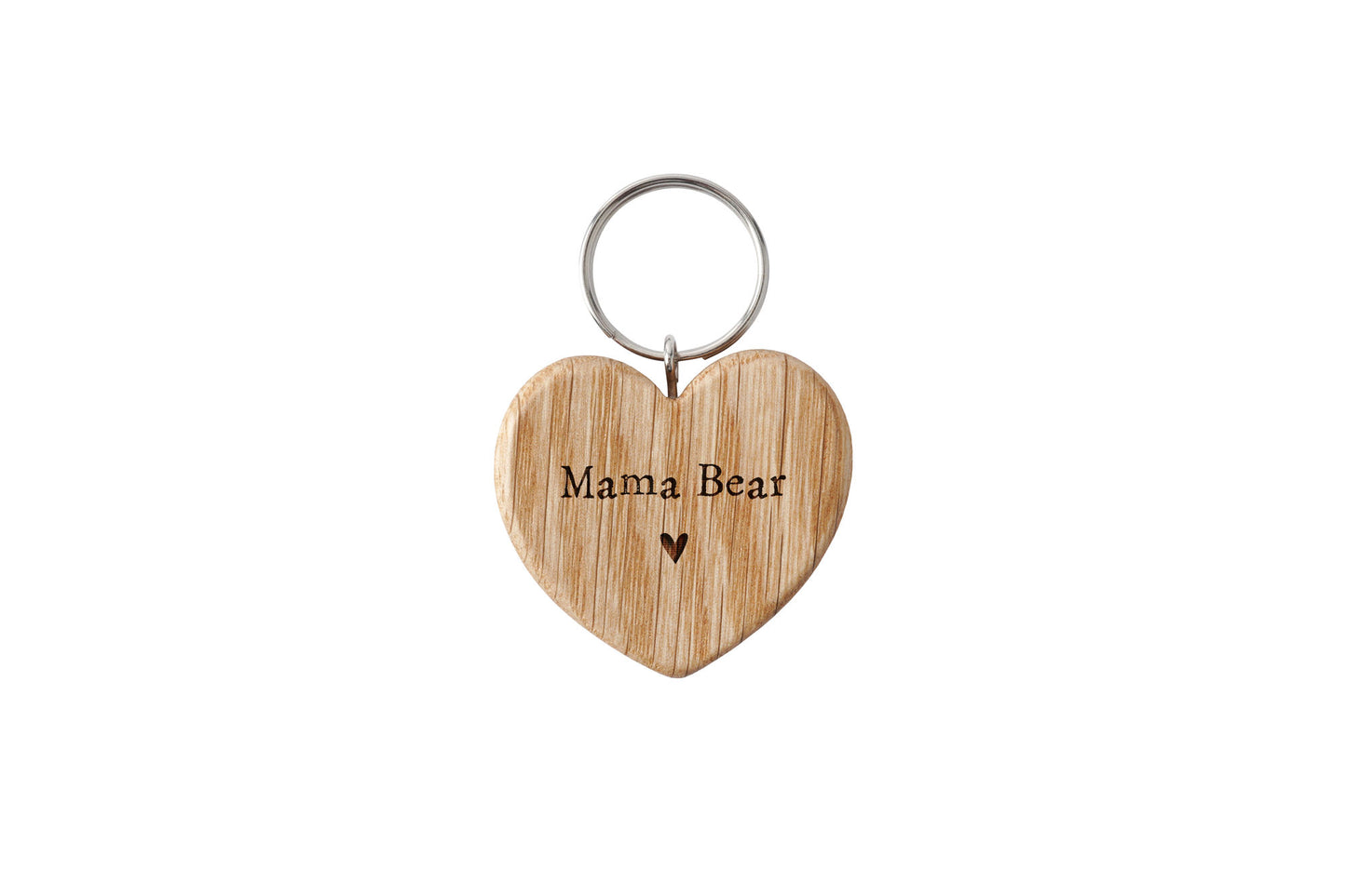 Send With Love 'Mama Bear' Oak Heart Keyring | Perfect Gift | House Keys | Novelty