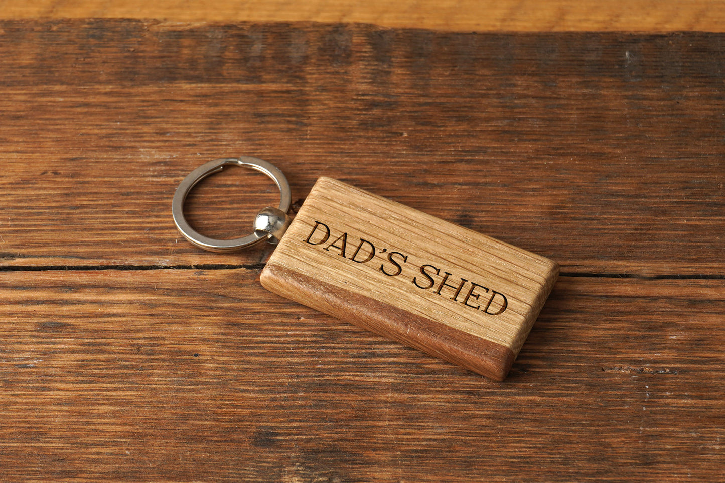 Bramble Farm 'Dad's Shed' Oak Keyring