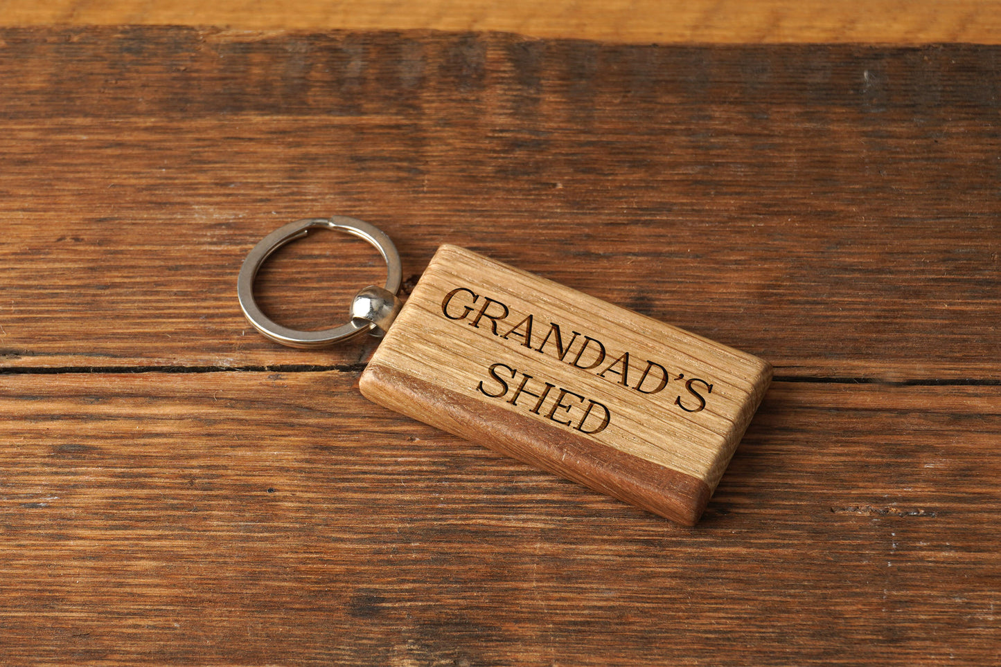 Bramble Farm 'Grandad's Shed' Oak Keyring