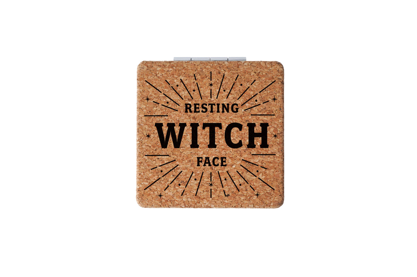 'Resting Witch Face' Cork Compact Mirror