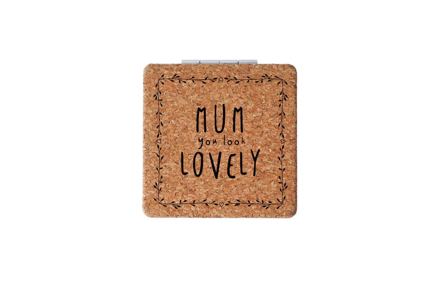 'Mum You Look Lovely' Cork Compact Mirror