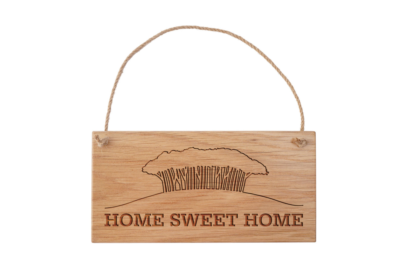 Rectangular Oak Hanging Sign 'Home Sweet Home' | Wall Sign | Homeware | Home Decor