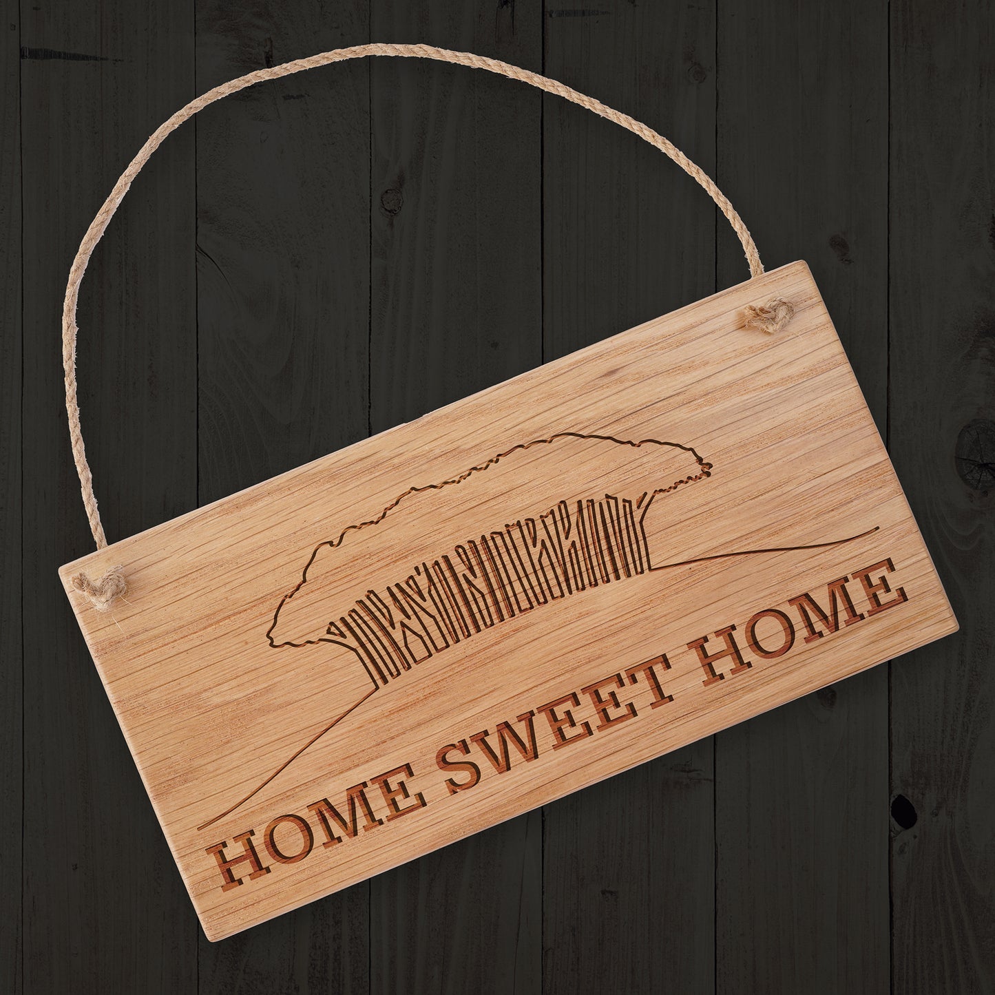 Cornish Gifts 'Home Sweet Home' Oak Hanging Sign