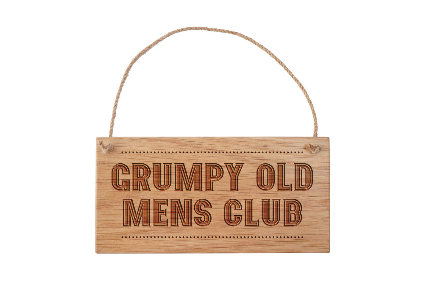 Rectangular Oak Hanging Sign 'Grumpy Old Mens Club' | Wall Sign | Homeware | Home Decor | Father's Day